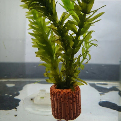 Aquarium Plant Ring Holder 10Pcs Pottery Fish Cup Weight Tank Media Pond Planter