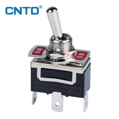 CNTD Self-locking Toggle Switch 15A 250VAC C5 Series Single Pole Double Pole