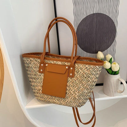 Women Woven Shoulder Crossbody Bag Woman Summer Beach Bag Big