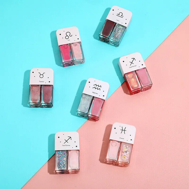 Nail Polish 2 Pcs Manicure Constellation Double Colors Matte UV Gel Lacquer Soak