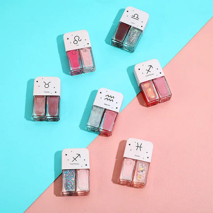 Nail Polish 2 Pcs Manicure Constellation Double Colors Matte UV Gel Lacquer Soak