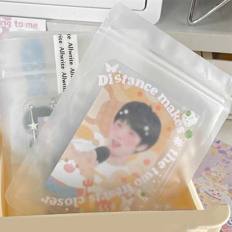 10PCS Transparent Zip Lock Plastic Kpop Card Package Bags with Zipper Self Seal