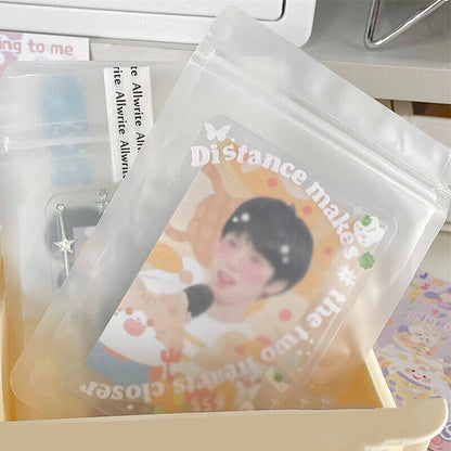 10PCS Transparent Zip Lock Plastic Kpop Card Package Bags with Zipper Self Seal