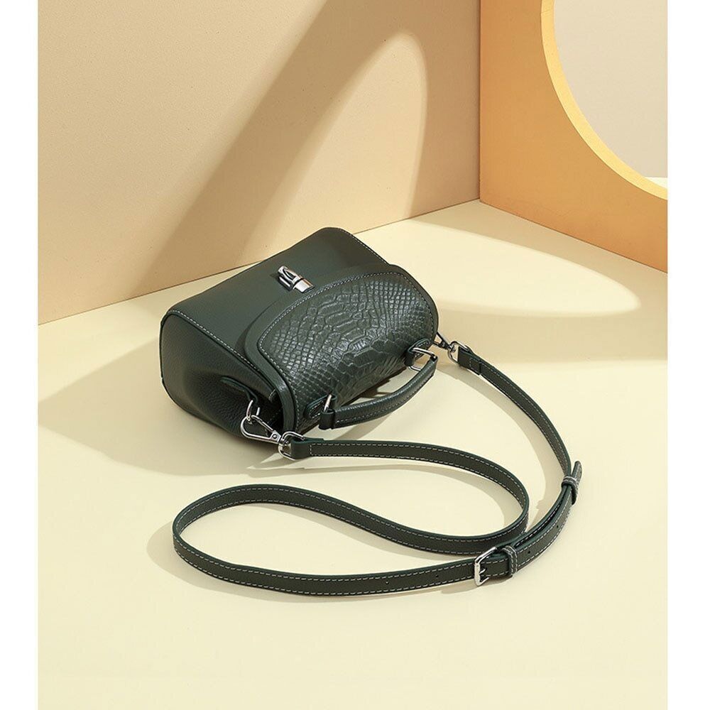 Women's Bag Genuine Leather Shoulder Bags Texture Zipper Handbags Women