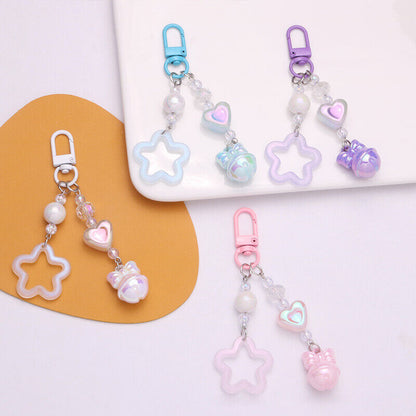 Pentagram y2k Star Keychain Cute Charm Key Ring Handbag Lanyard Accessories