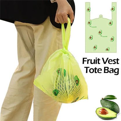 50Pcs Cute Fruit Plastic Bag Carry Out Bags With Handle Food Packaging Storage
