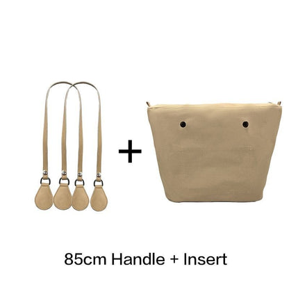 1set Canvas Lining Insert Inner Pocket 85cm Long Handles Microfiber Leather Bag