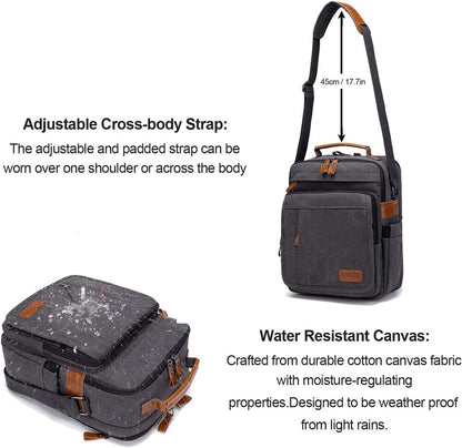 ESTARER Mens Messenger 13.3 inch Laptop Bag, Water-resistant Canvas Computer...