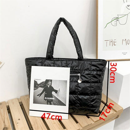 Fabric Women Bags Shoulder Bags Women Winter Travel Ladies Space Bag