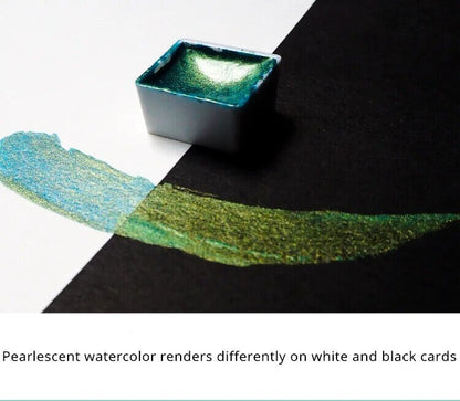Watercolor Paints Metallic Pearlescent Solid Handmade Fine Art Painting Supplies