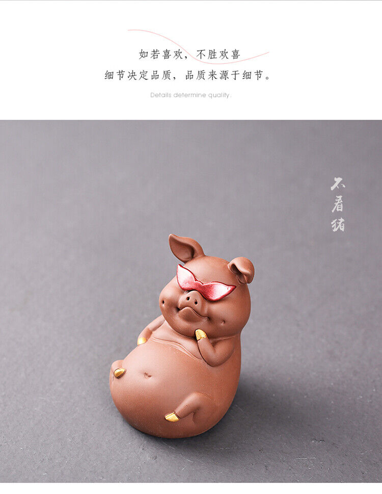 Boutique Zisha Handicrafts Zhaocai Pig Ornaments Home Decoration Three Cute Pigs