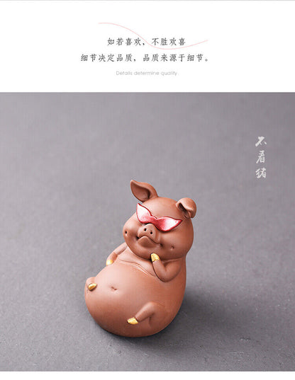 Boutique Zisha Handicrafts Zhaocai Pig Ornaments Home Decoration Three Cute Pigs