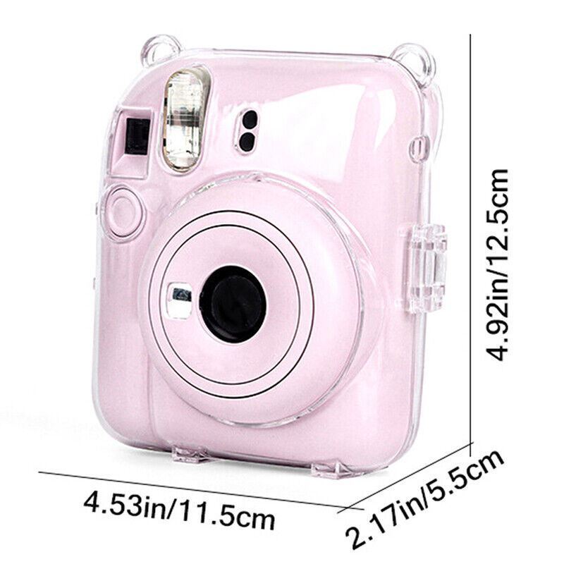 Shiny Crystal Camera Case for Fujifilm Instax Mini 12 Clear Cover Bag with Strap