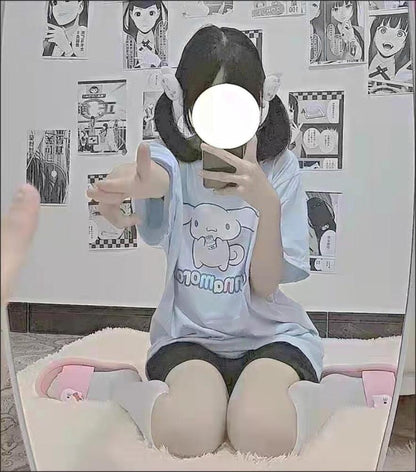 Nice Cinnamoroll Women Summer Short sleeve Loose-fitting Casual T-Shirt