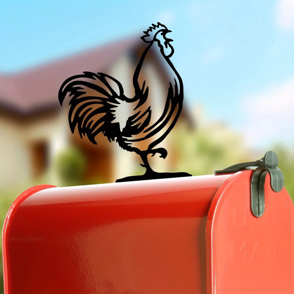 Metal Rooster Mailbox Topper Personalized Home Garden Decoration Mailbox Cover