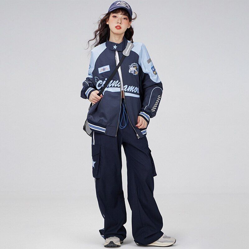 Cinnamonroll Wind Biker Punching Tops Loose Jacket anime overcoat cartoon new