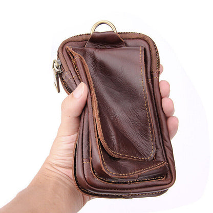 2020 Mens Belt Pouch Clip Wallet Leather Bags Fanny Waist Pack Cell Phone Clutch
