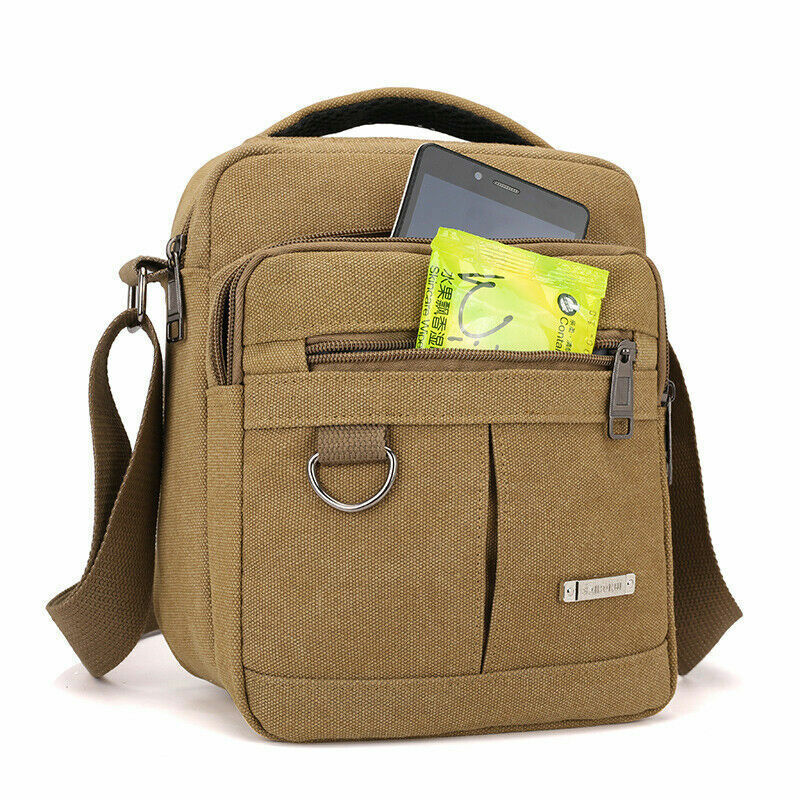 New Casual Canvas Shoulder Bag Men Messenger Bags Lightweight Small Travel Bag