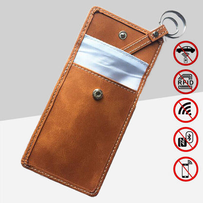 Leather Car Key Bag Wallet Holder Card Sheild Storage Bags Case Cover Protection
