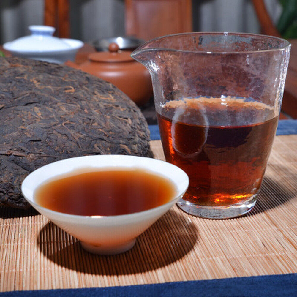 357g 中国茗茶 布朗山大树茶 普洱茶熟茶 Chinese Puer tea Ripe puer tea Black tea Puer tea Cake