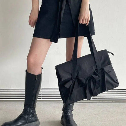 Laptop Bags Women Ladies Nylon Shoulder Bags Bow Shoppers