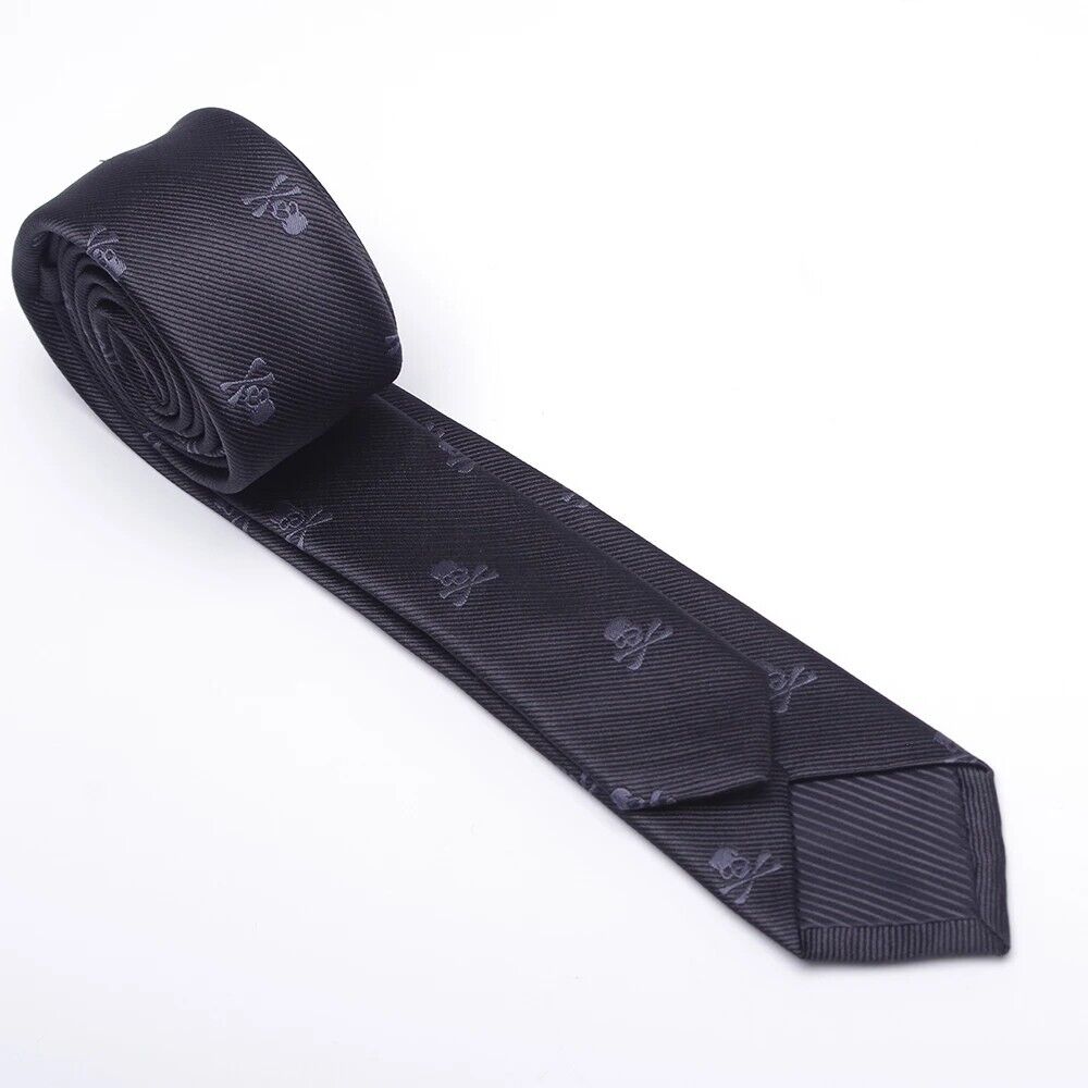 Men Necktie 3Pcs Set Polyester Bowtie Slim Cartoon Skeleton Fashion Dress Cravat
