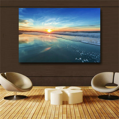 Single Ocean Prints Wall Art Canvas Sunset Seascape Paintings Home Decor