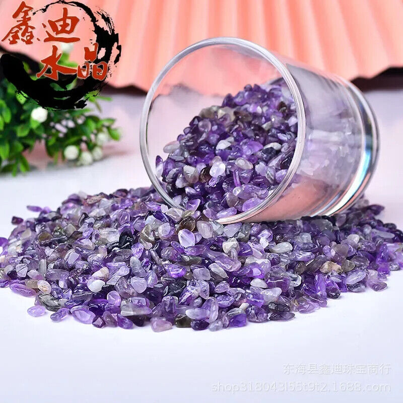 Crystal Stones Natural Amethyst Crushed Small Particles Crafts Ornaments 50-100g