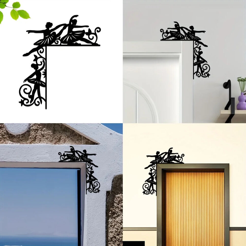 1pc Metal Ballerina Decorative Wall Sticker Door Corner Decoration