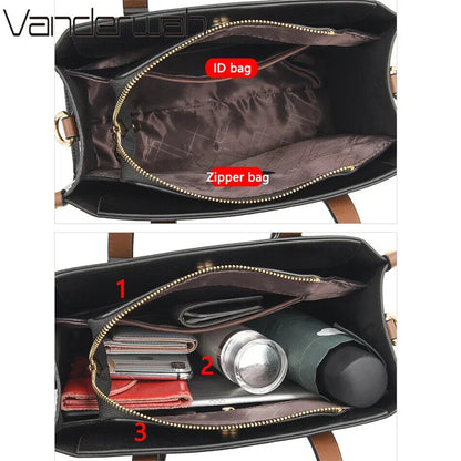 3 Layers Ladies Tote Hand Bag Handbags Women Bags Women 2024