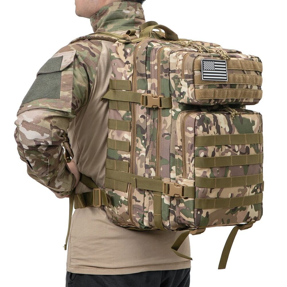50L Tactical Men Molle Camouflage Army Backpack Hunting Camping Out Bag