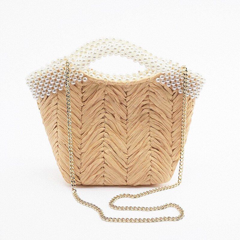Straw Bag Purse Shoulder Bag Crossbody Pouch 24*28*9CM Cotton Handbag Travelling