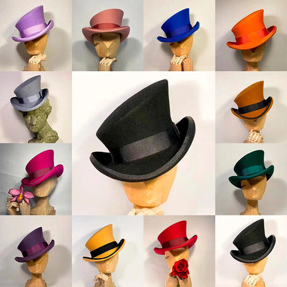Cashmere Hat Asymmetric Top Hat Unisex Steam Punk Wool Party Costume Magic Cap