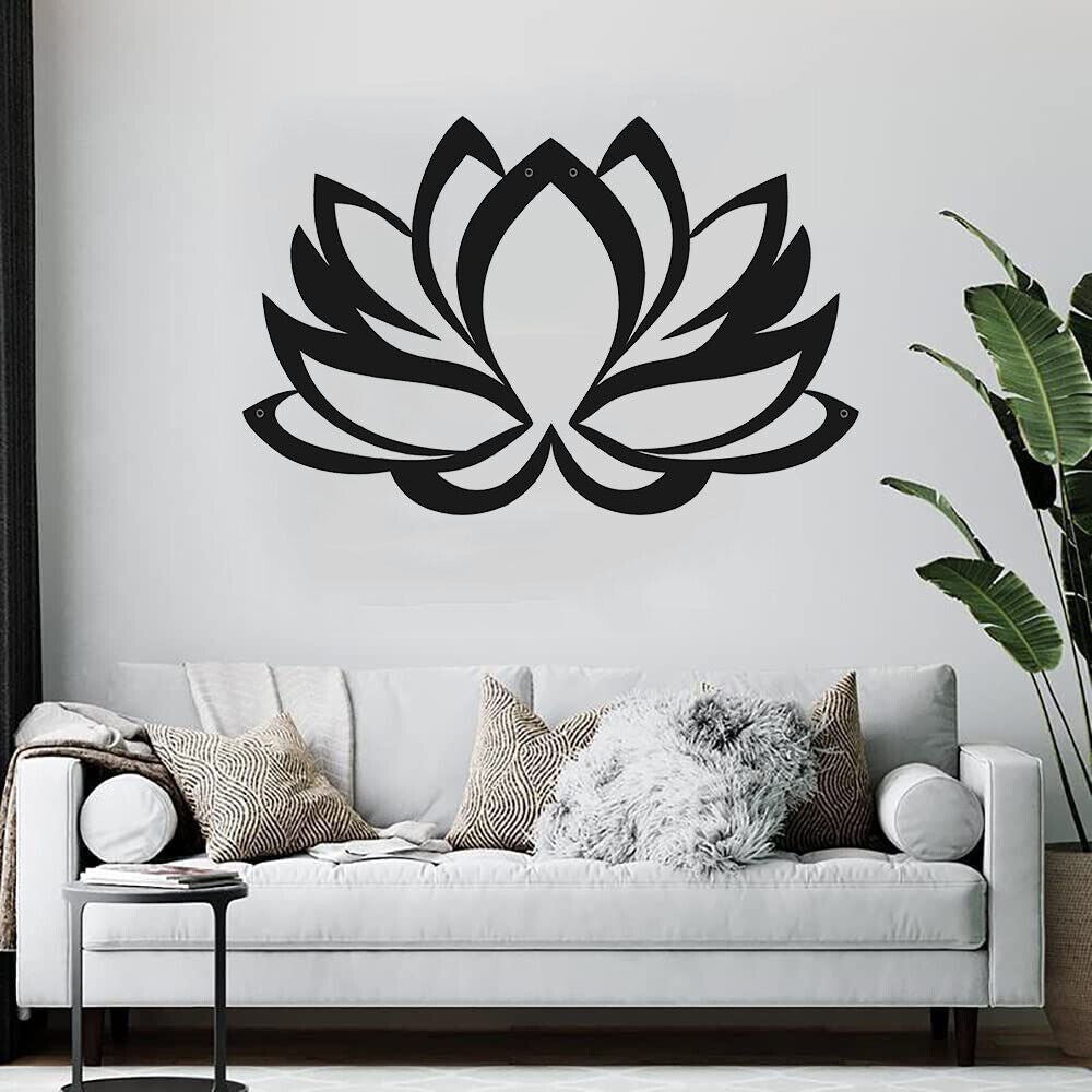 Metal Wall Art - Lotus Flower - Metal Wall Decor Home Office Yoga Studio Décor