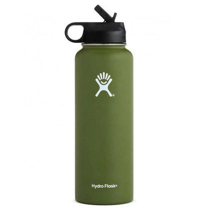 Hydro Flask Water Bottle Stainless Steel Insulated Wide Mouth Lid Straw Drink A+