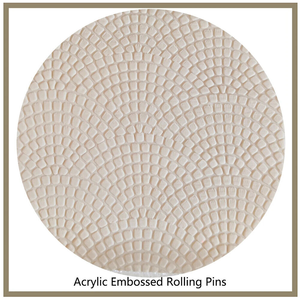 Embossed Rolling Pin Acrylic Bakery Mini 3D Dough Tools Fondant Craft Decoration