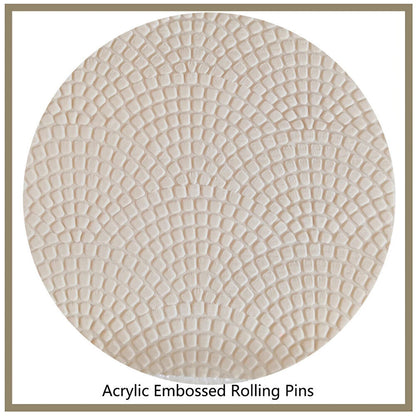 Embossed Rolling Pin Acrylic Bakery Mini 3D Dough Tools Fondant Craft Decoration