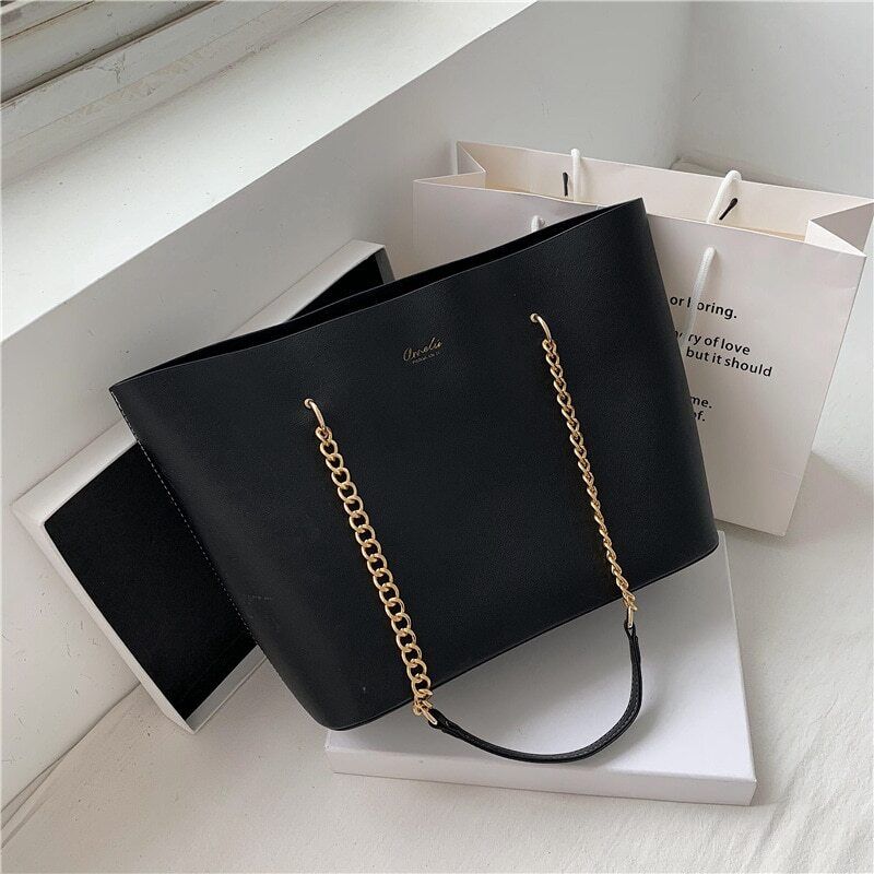 Pu Leather Shoulder Bags Women Handbag Chain Tote Bag Shopper Hand Bag Totes