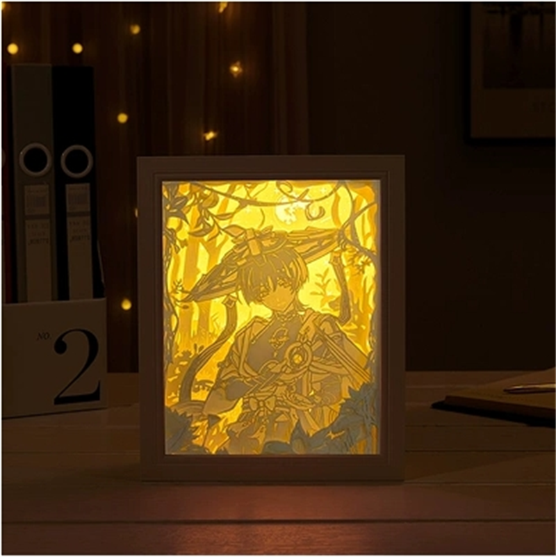 New Genshin Impact Hutao GanYu Paper Carving Lamp Touch Control Rechargeable