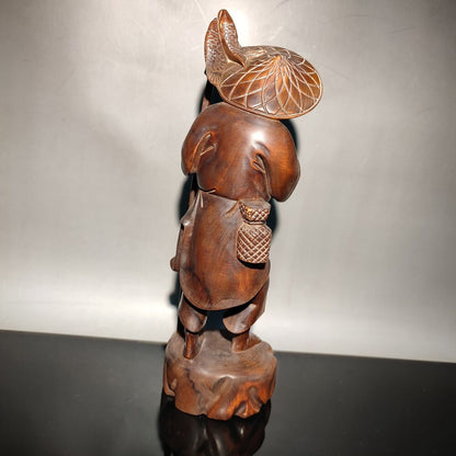 vintage carved wooden figurines wood fish sculpture Nice statues old men happy