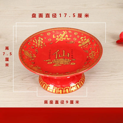 Xianjia High Foot Supply Tray Buddhist Hall Tribute Plate Supplies