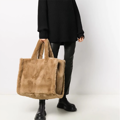 Women's Bag Fur Lady Shoulder Handbag Plush Warm Winter Bags Women