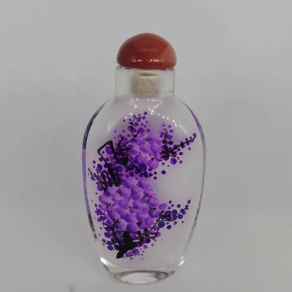 Chinese Old Beijing Glaze Inside Painting Painted Exquisite Pattern Snuff Bottle