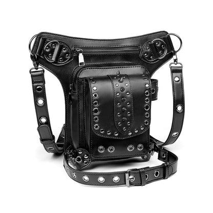 Lady's Leather Leg Drop Belt Bag Punk Rock Motorcycle Thigh Hip Waist Fanny Pack