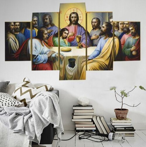 5Pcs Wall Art Canvas Painting Picture Home Decor Modern Abstract The Last Suppe