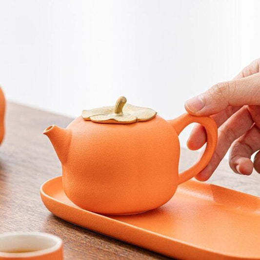 Persimmon Ceramic Teapots Personalization Gongfu Tea Pot 175ml