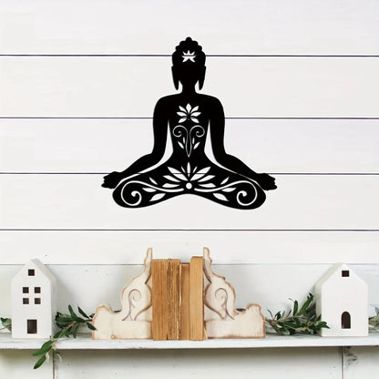 1pc Buddhism Theme Decor Wall Art Decorations, Indoor Black Classic Room Decor