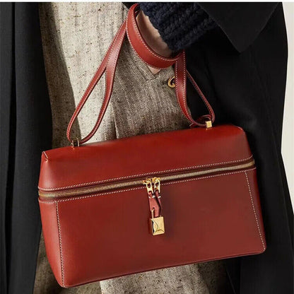 Box Bags Ladies Women Cowhide Shoulder Bag Fashion Crossbody Bag
