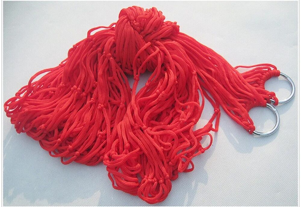 Camping Hammock Nylon Mesh Rope Strap Belt Comfortable Hanging Outdoor Furniture
