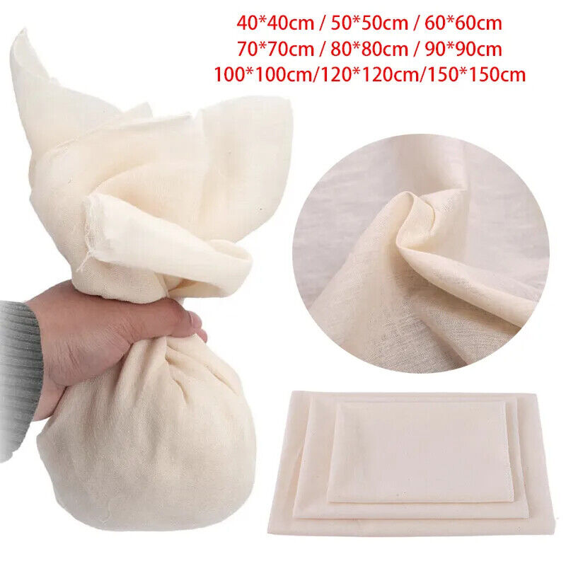Cheesecloth White Cotton Gauze Fabric Reusable Ultra Fine Muslin Straining Cloth